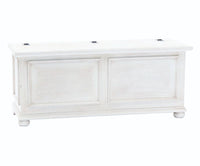Cassapanca in legno bianco anticato shabby 116,5x40,5x46 - Mobili 2G