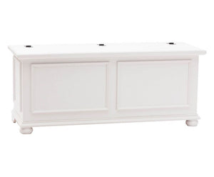 Cassapanca in legno bianco anticato shabby 120x42x50 - Mobili 2G