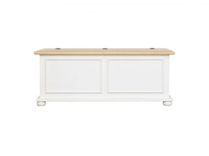 Cassapanca in legno shabby bianco naturale 116,5x40,5x46 - Mobili 2G