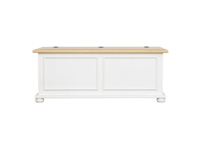 Cassapanca in legno shabby bianco naturale 116,5x40,5x46 - Mobili 2G
