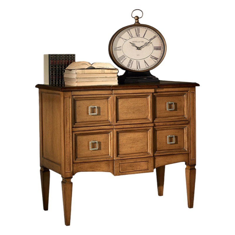 Cassettiera 2 cassetti classica legno bicolore 96x46x83 - Mobili 2G