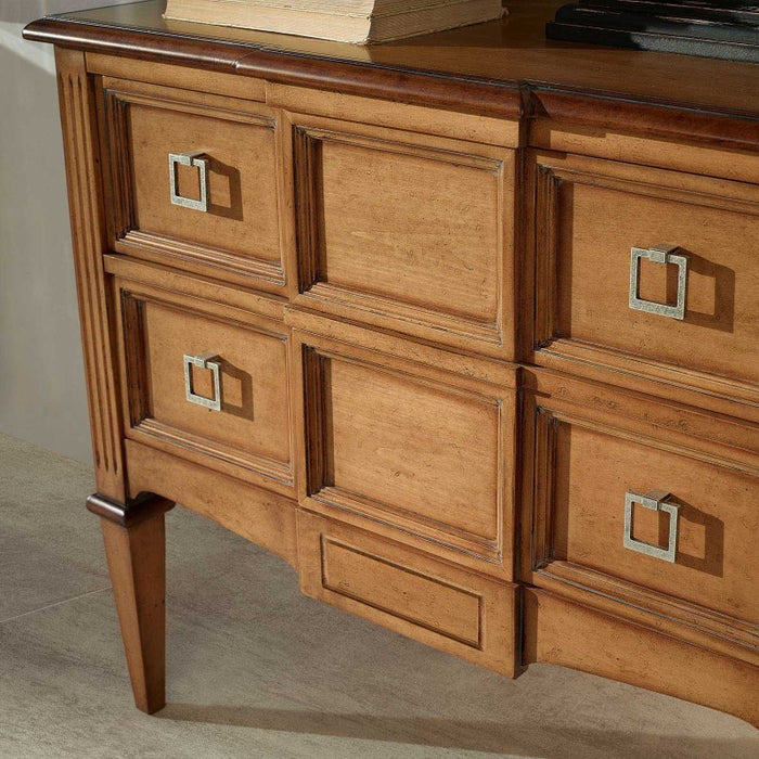 Cassettiera 2 cassetti classica legno bicolore 96x46x83 - Mobili 2G