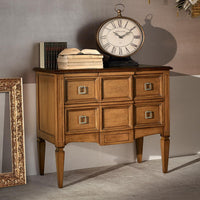 Cassettiera 2 cassetti classica legno bicolore 96x46x83 - Mobili 2G