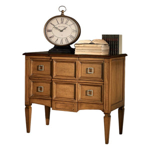 Cassettiera 2 cassetti classica legno bicolore 96x46x83 - Mobili 2G