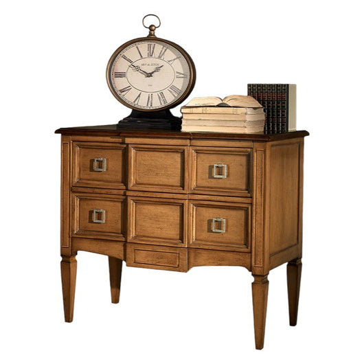 Cassettiera 2 cassetti classica legno bicolore 96x46x83 - Mobili 2G