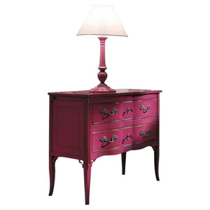 Cassettiera 2 cassetti legno rosa shabby chic 92x44x79 - Mobili 2G