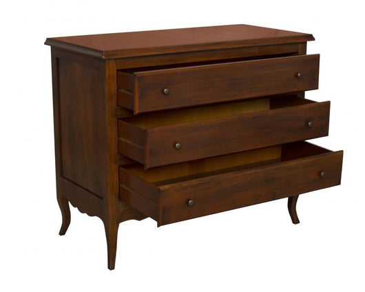 Cassettiera 3 cassetti arte povera legno noce bassano 107x52x89 - Mobili 2G