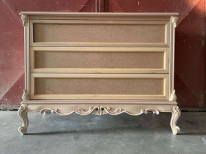 Cassettiera 3 cassetti classica barocco legno grezzo 135x56x102 - Mobili 2G