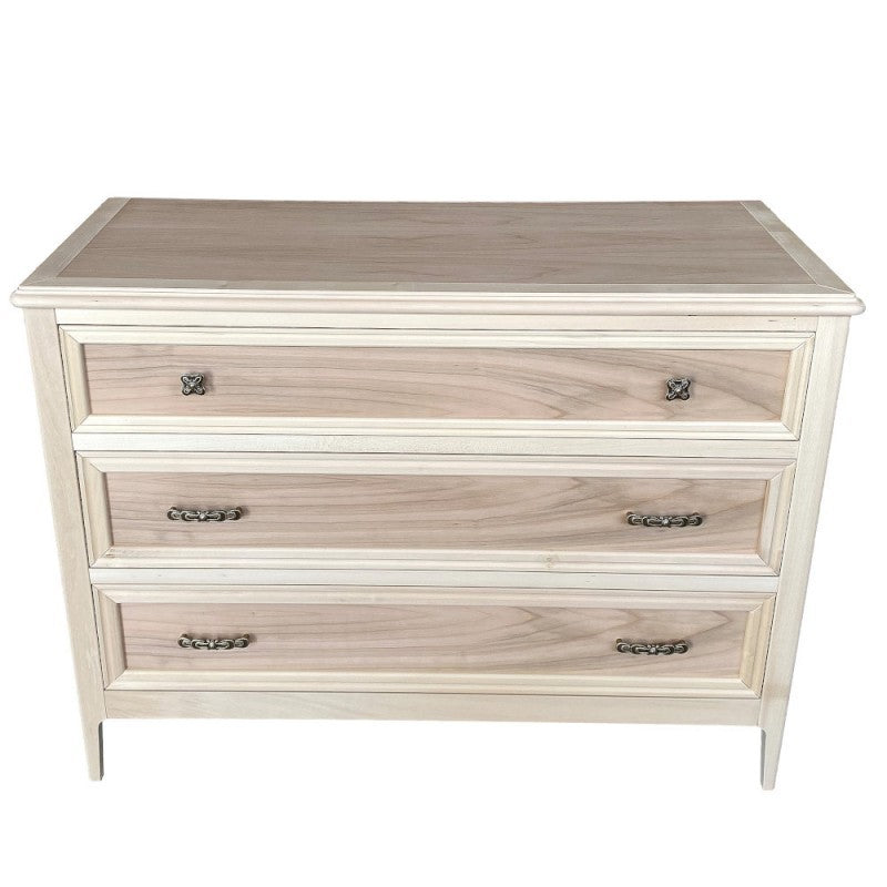 Cassettiera 3 cassetti in legno massello grezzo 115x50x85 - Mobili 2G