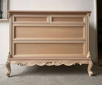 Cassettiera 4 cassetti classica barocco legno grezzo 134x56x102 - Mobili 2G