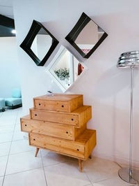 Cassettiera 4 cassetti in legno abete spazzolato 110x45x95 (879) - Mobili 2G