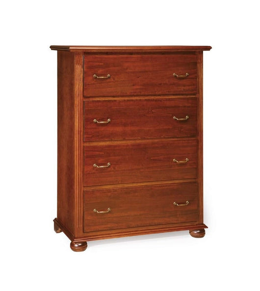 Cassettiera 4 cassetti in legno arte povera tinta noce 102x50x140