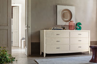 Cassettiera 6 cassetti con decoro foglia in legno massello l.180 p.56 h.90 - Mobili 2G