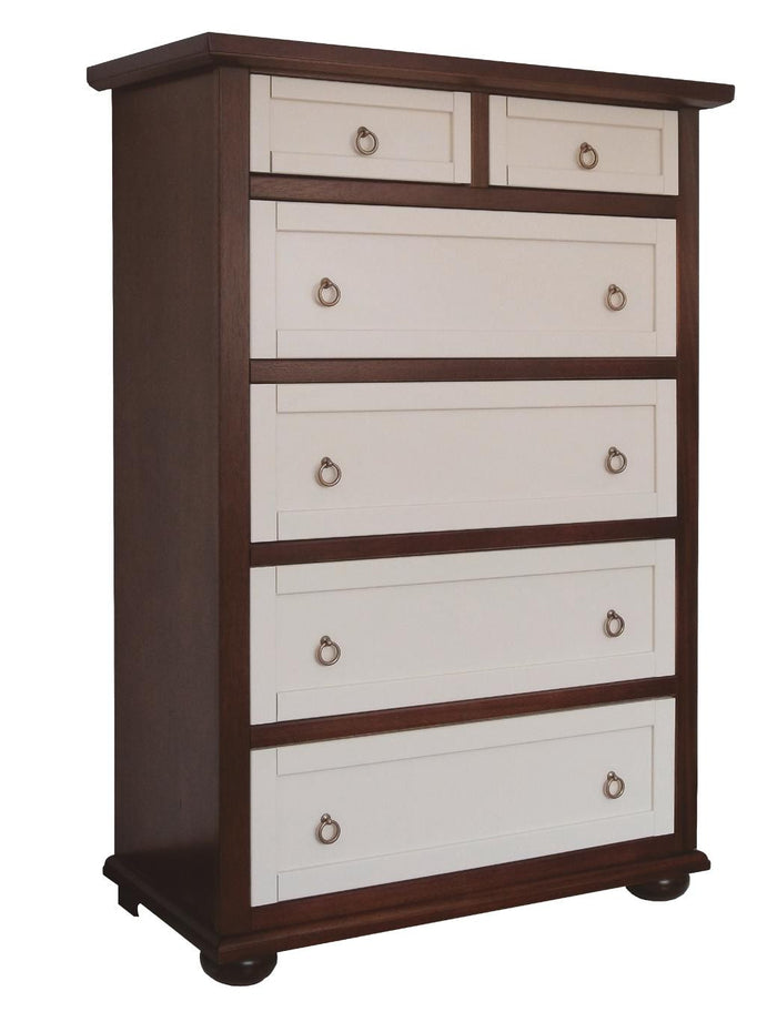 Cassettiera 6 cassetti in legno arte povera shabby chic 90x40x127