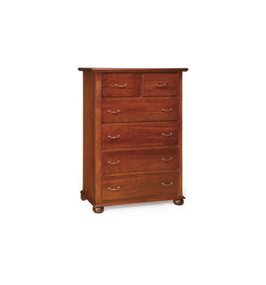 Cassettiera 6 cassetti in legno arte povera tinta noce 102x50x143