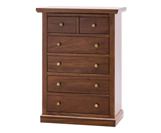 Cassettiera 6 cassetti in legno arte povera tinta noce 63x37x93 - Mobili 2G