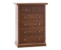 Cassettiera 6 cassetti in legno arte povera tinta noce 63x37x93 - Mobili 2G