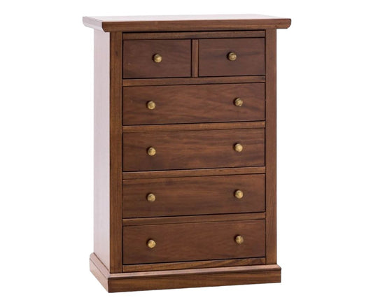 Cassettiera 6 cassetti in legno arte povera tinta noce 63x37x93 - Mobili 2G