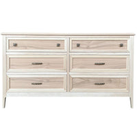 Cassettiera 6 cassetti in legno massello grezzo 150x50x85 - Mobili 2G