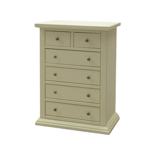 Cassettiera 6 cassetti in legno shabby avorio 62x37x93 - Mobili 2G