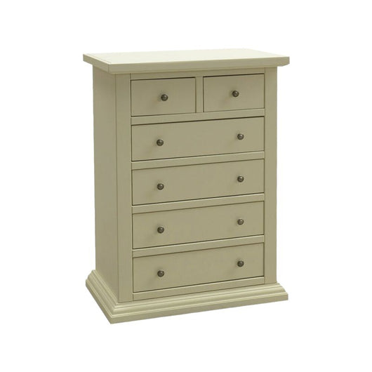 Cassettiera 6 cassetti in legno shabby avorio 62x37x93 - Mobili 2G