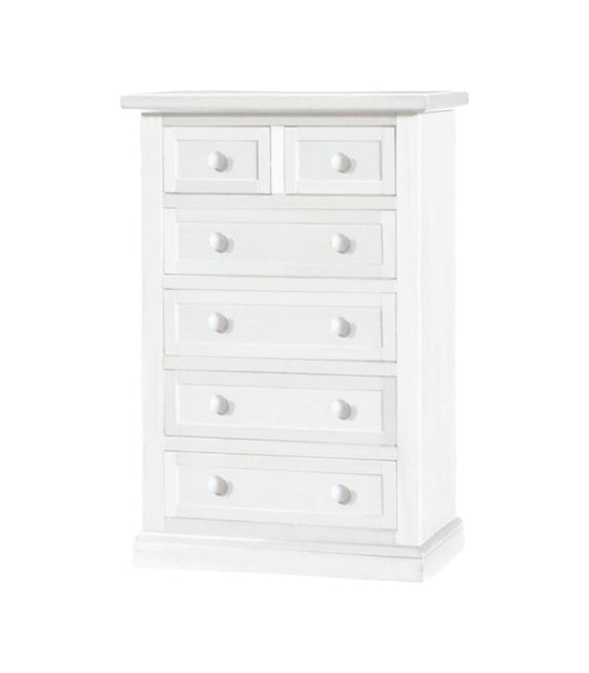 Cassettiera 6 cassetti in legno shabby bianco 62x37x93 - Mobili 2G