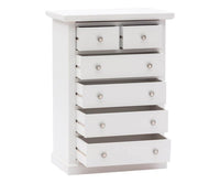 Cassettiera 6 cassetti in legno shabby bianco 62x37x93 - Mobili 2G