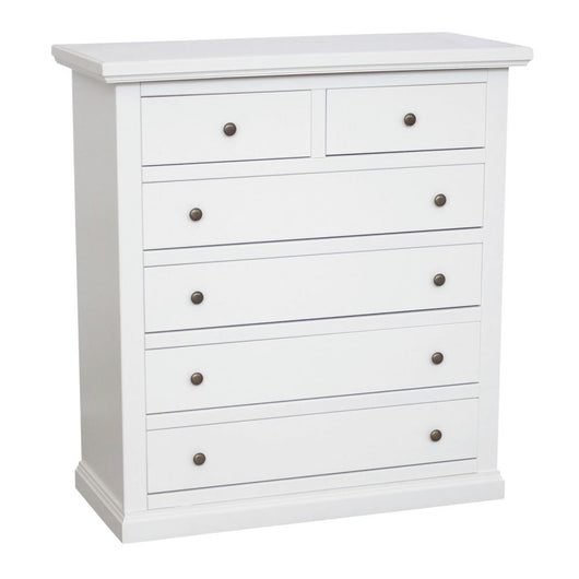 Cassettiera 6 cassetti in legno shabby bianco 86x40x96 - Mobili 2G