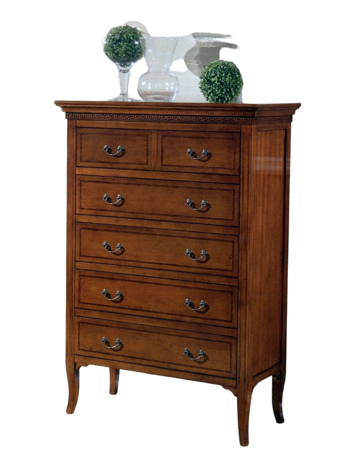 Cassettiera 6 cassetti legno intarsio finitura bassano 90x42x129 - Mobili 2G