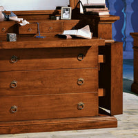 cassettiera 7 cassetti classica con ribalta legno tinta noce 126x53x98 (530) - Mobili 2G