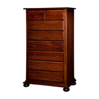 Cassettiera 8 cassetti in legno arte povera tinta noce 102x49x153 - Mobili 2G