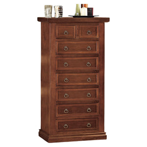 Cassettiera 8 cassetti in legno arte povera tinta noce 63x37x127