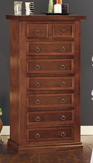 Cassettiera 8 cassetti in legno arte povera tinta noce 63x37x127