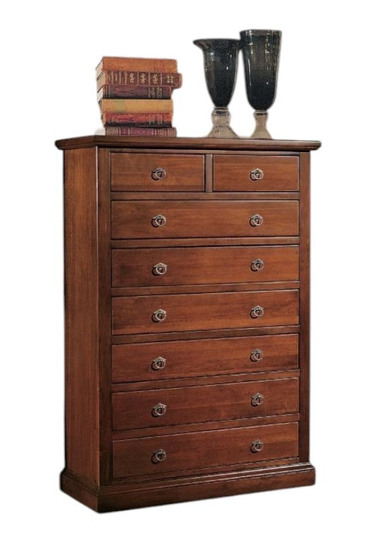 Cassettiera 8 cassetti in legno arte povera tinta noce 86x40x126 - Mobili 2G