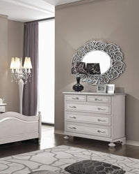  cassettiera arte povera 5 cassetti legno shabby tortora grigio 116x51x101 (1475) - Mobili 2G