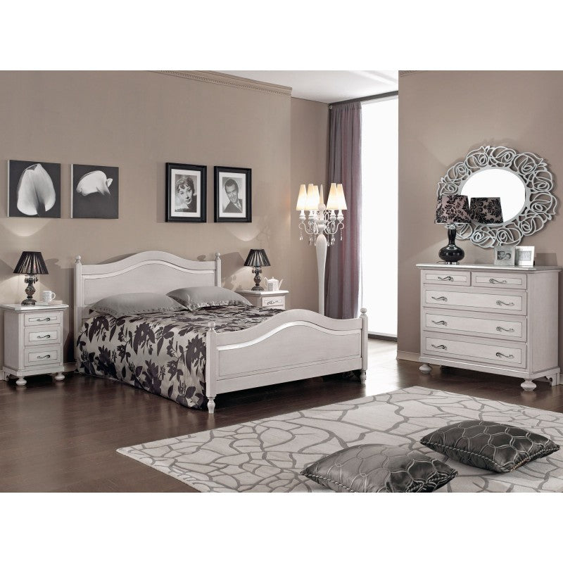  cassettiera arte povera 5 cassetti legno shabby tortora grigio 116x51x101 (1475) - Mobili 2G