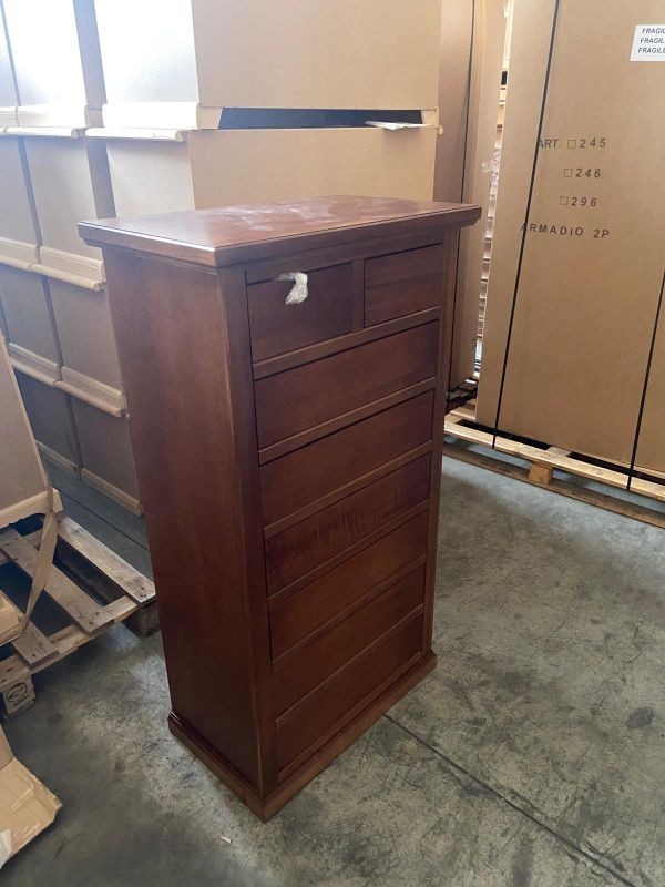 Cassettiera arte povera 8 cassetti in legno bassano 70x40x125 - Mobili 2G