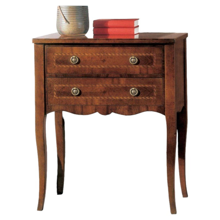 Cassettiera classica 2 cassetti legno bassano 65x40x80 - Mobili 2G