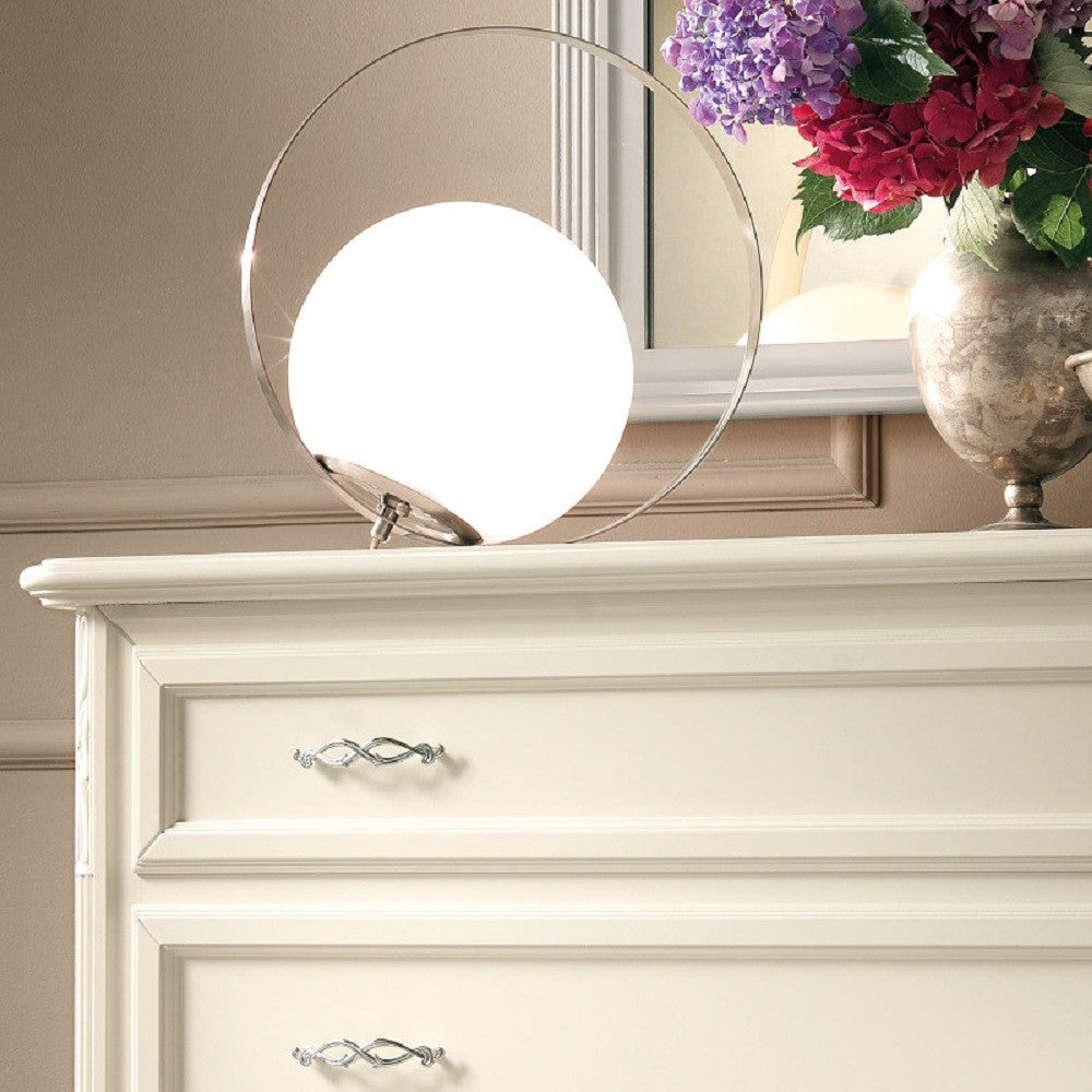 Cassettiera classica 4 cassetti in legno massello avorio l.130 p.51 h.105 - Mobili 2G