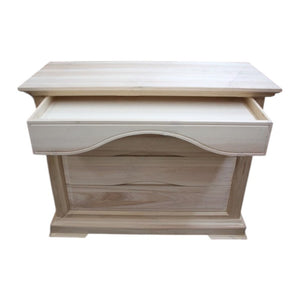 cassettiera classica 4 cassetti legno grezzo 125x52x99 (495) - Mobili 2G