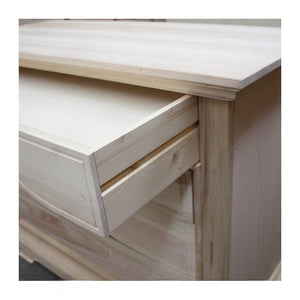 cassettiera classica 4 cassetti legno grezzo 125x52x99 (495) - Mobili 2G