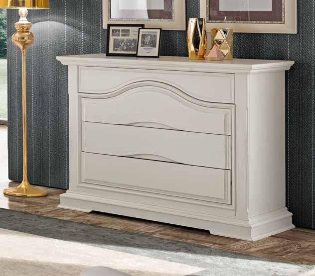 cassettiera classica 4 cassetti legno grezzo 125x52x99 (495) - Mobili 2G