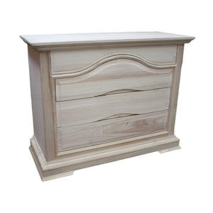 cassettiera classica 4 cassetti legno grezzo 125x52x99 (495) - Mobili 2G