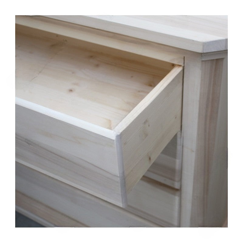 cassettiera classica 4 cassetti legno grezzo 150x57x97 (417) - Mobili 2G