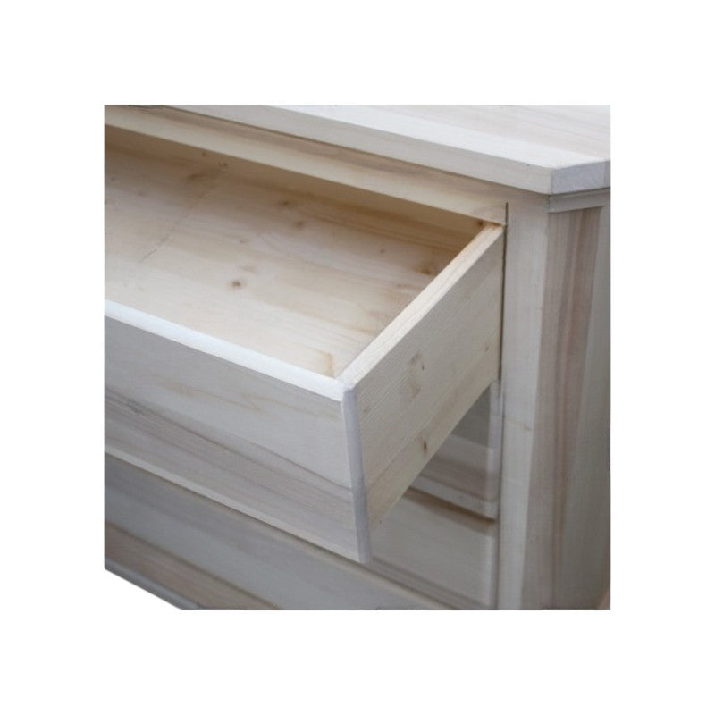 cassettiera classica 4 cassetti legno grezzo 150x57x97 (417) - Mobili 2G