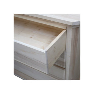 cassettiera classica 4 cassetti legno grezzo 150x57x97 (417) - Mobili 2G