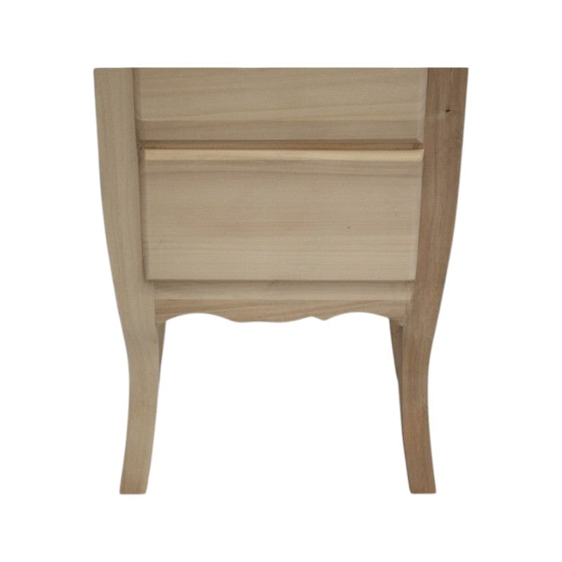 cassettiera classica 4 cassetti legno grezzo 38x25x86 (3035) - Mobili 2G