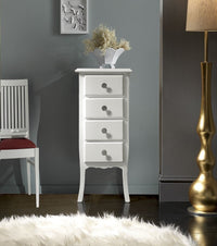 cassettiera classica 4 cassetti legno grezzo 38x25x86 (3035) - Mobili 2G