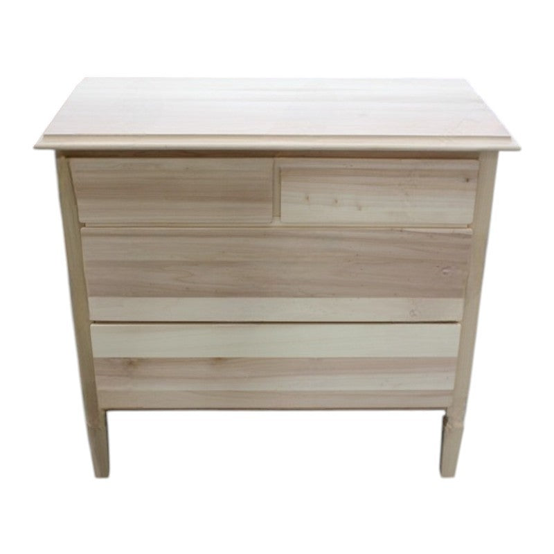 cassettiera classica 4 cassetti legno grezzo 90x42x83 (525) - Mobili 2G