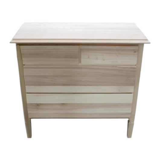 cassettiera classica 4 cassetti legno grezzo 90x42x83 (525) - Mobili 2G